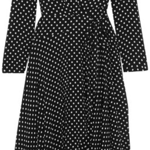 Zimmermann $800 black wrap polka dot midi dress size 0 - Picture 5 of 7